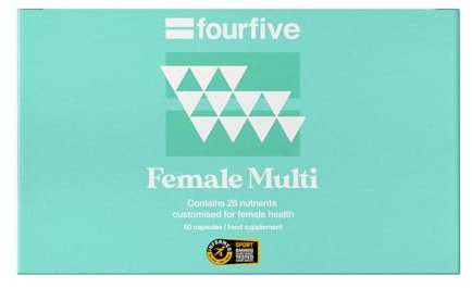 fourfive Multivitamin Capsules for Women - Informed Sport Tested Multivitamins with 26 Essential Vitamins & Minerals, Increase Energy & Support Health, Vegan (60 Capsules)