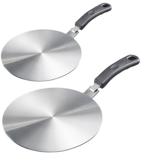 Westmark Set di piastre adattatore per induzione – Per rendere le pentole tradizionali adatte all'induzione, piastra con manico – acciaio inox, Ø 14 cm + 24 cm
