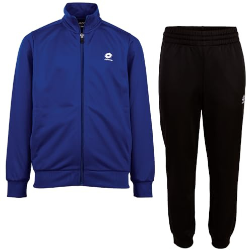 LOTTO Trainingsanzug Kinder Blau & Schwarz in Größe 146-152 I Jogginganzug Kinder Regular Fit, 100% Polyester I Unisex Sportanzug für Jungen & Mädchen I Elastischer Bund & praktische Seitentaschen