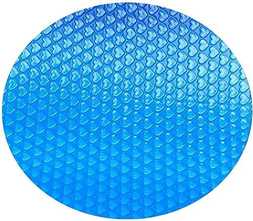 Solar Pool Cover, 12FT Round Swimming Pool Solar Cover, Lazy Spa Thermal Cover, Easy Set Bubble Heat Insulation Film, Foldable Swimming Pool Insulation Film for Family Swimming Pool and Ground