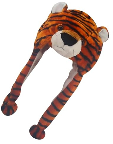 Gatuida Sombrero Infantil Elástico De Tigre Marrón Gorro De Animal Adorable y Cómodo Para Invierno Accesorio Decorativo Para Fiestas y Cumpleaños