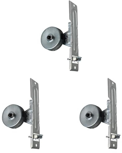 Amig - Recogedor Compacto de Acero para Persianas Enrrollables con 1 Patilla - De Empotrar o Encastrado - Acabado Metálico - Medidas: 4,6 x 18,8 x 11 cm (Paquete de 3)