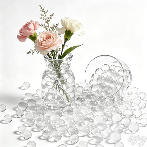 Realjoy 100 000 vattenpärlor, klara gelpärlor, biologiskt nedbrytbara, dekorativa vattenbollar för växter, blommor, flytande ljus, vasfyllning, bröllop, heminredning