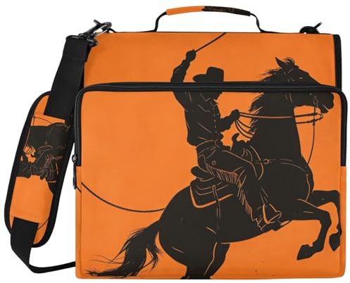 Carpeta de 3 anillos con cremallera y correa para el hombro y asa, color naranja, 1.5 pulgadas, organizador de documentos para la escuela