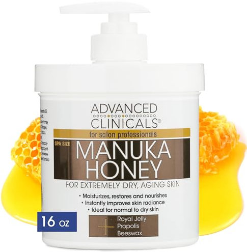 Advanced Clinicals Manuka Honey Cream Face Moisturizer & Body Butter Lotion For Dry Skin | Firming, Hydrating Miracle Balm Skin Care Moisturizing Lotion For Women Wrinkles & Sun Damaged Skin 454 gram