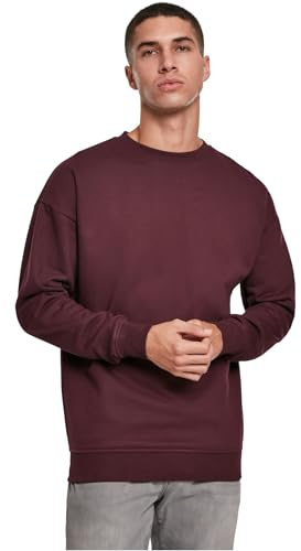 Urban Classics Basic Crewneck män långärmad tröja svart basics, streetwear, redwine, XS plus size