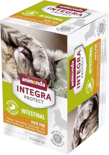 animonda Integra Protect gatto intestinale, cibo per gatti, cibo umido per diarrea o vomito, tacchino puro, 6 x 100 g