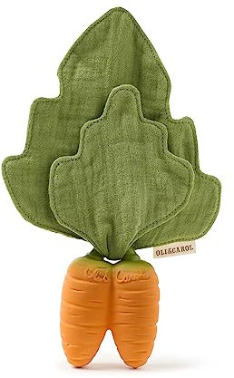 Oli & Carol - Mini Doudou Beißring Baby Karotten, Orange, Cathy the Carrot