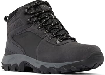 Columbia Mens Newton Ridge Plus II Suede Waterproof, Shark/Black, 8