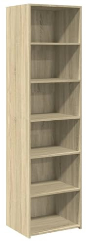 vidaXL Buffet haut – Armoire de rangement moderne en chêne sonoma – Bois d'ingénierie – Hauteur 185 cm – Polyvalente pour salon, bureau, chambre à coucher