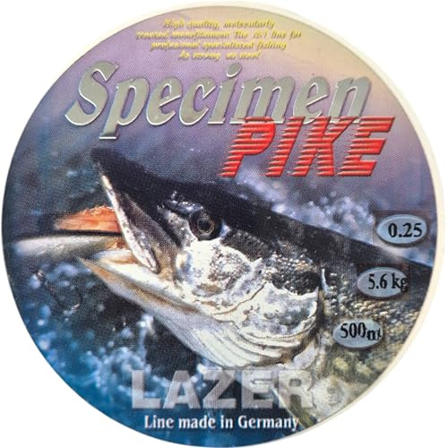 LAZER LINE Hecht Monofil Angelschnur 500m Dia 0,25mm Test 5,6kg - Grün Schnur - Barsch & Zander Angel - Spinner Angeln - Raubfish Rig - Monofilament Angelsehne - Nylonfaden Vorfach – Vorfachschnur