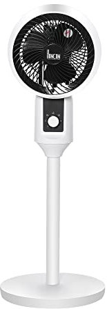 HOMCOM Ventilateur sur pied 45 W ventilateur circulateur d'air 3 niveaux, oscillation réglable à 70°, ventilateur portable et léger, pour chambre, maison ou bureau, noir et blanc