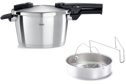 Fissler Vitaquick Premium/Schnellkochtopf (4,5 L, Ø 22 cm) m. Einsatz, Edelstahl-Dampfkochtopf, 2-Garstufen, Made in Germany - Induktion