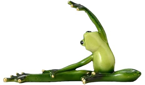 Swtgaah - Yoga grodfigur, ca 20 cm, hartsstaty, dekoration för hem, kontor, rum (Beinpresse)