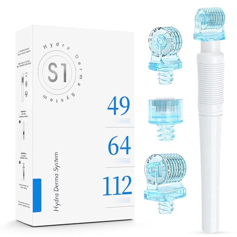 Micro Needle Roller, 3 en 1 Needling Roller, 0.5mm Micro Needling Set, Anti-Rides Raffermissement de la Peau, Rétrécissement des Pores pour Les Soins du Visage et Des Lèvres pour Hommes et Femmes