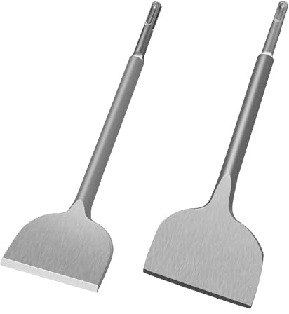 SDS PLUS Juego de 2 cinceles para azulejos y cincel en ángulo de 15°, 75 x 250 mm, acero 40CR, SDS Plus, juego de cinceles duraderos y afilados para azulejos, adhesivo para azulejos, hormigón, piedra
