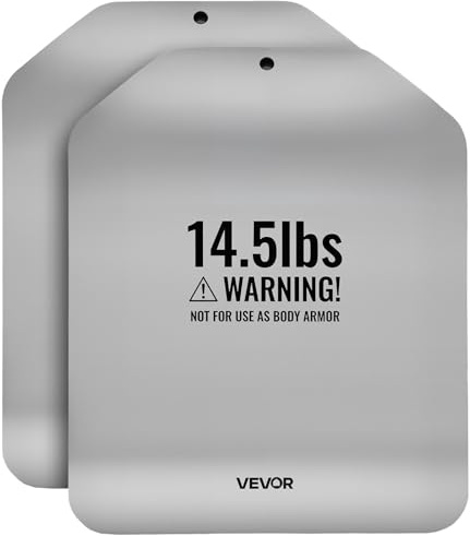 VEVOR Plaque pour Gilet Lesté, Plaques de Lestage Incurvées 2PCs Total 13,35 kg, pour Course Jogging Randonnée Entraînement Croisé Fitness Musculation, Poids pour Veste Lestée en Acier, Pas de Gilet