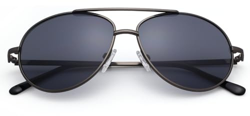 LotFancy Kids Aviator Sunglasses for Girls Boys, 100% UV Protection for Children Youth Juniors, Small Face Sun Glasses, Gray Frame & Lens