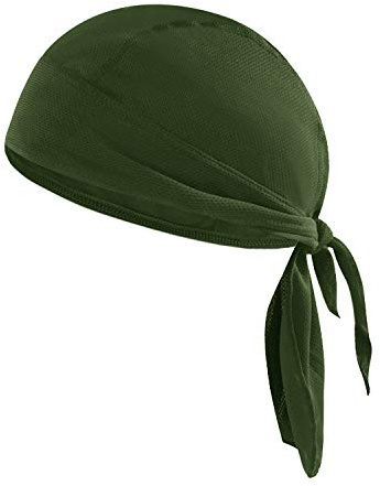 IPENNY Quickly Dry Breathable Cotton Cycling Running Hat Sun UV Protection Pirate Hat Sports Headwear Bandana Cap Under Helmet Hat Skull Cap Motorcycle Beanie Army Green