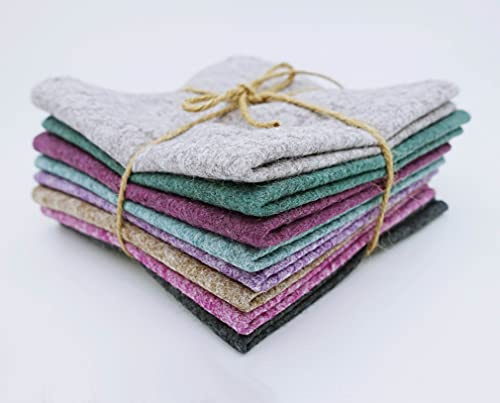 Wool Blend Craft Felt Square Colour Pack 9 / 22cm EN17 Standard 10 Pack (Countryside Marls (8Pack))