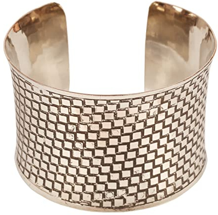 Touchstone Indiano Bollywood Esotico Artigianato Turco Tocco Tribale Boho Moda Bracciale a Polsini di Gioielli di Dimensioni libere di Design in Tono Oro e Argento Antico ossidato per Donna.