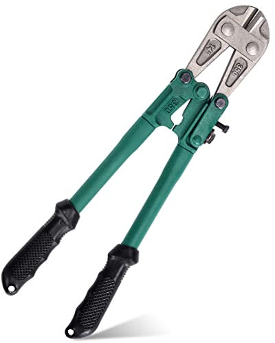 Swpeet 1 x 35,6 cm robuste Bolzenschneiderzange, Drahtbrechzange mit Gummi, ergonomische, rutschfeste Griffe, Schlossschneider zum Schneiden von Kettenschloss, Kabel und Drahtgeflecht