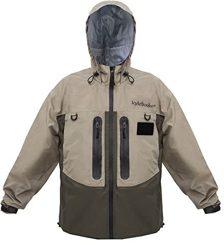 Kylebooker Fliegenfischen Waten Jacke Outdoor-Aktivitäten wasserdicht Wader Jacken für Männer und Frauen（M,Grau）