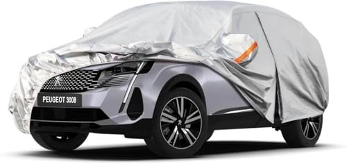 Kayme Bâche Voiture Étanche Respirante Compatible avec Peugeot 3008 (2009-2025), 6 Couches Housse de Protection Voiture Extérieur, Contre Pluie Soleil Poussière avec Zip et Doublure en Coton.