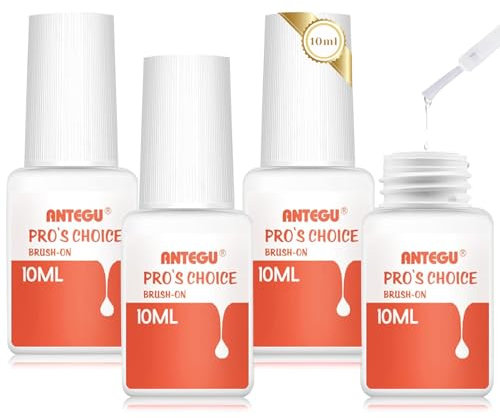 4 * 10ml Extra starker Kleber für künstliche Nägel,für gebrochene Nägel,Kleber zur Reparatur von Nägeln,Einfach Aufzutragen auf Nägeln,Klebemittel zum Ankleben von Press-on-Nägeln