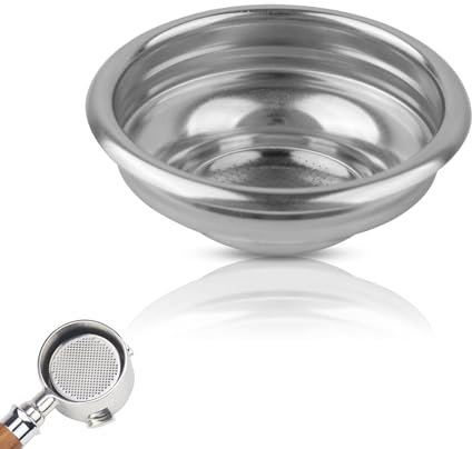 MEGAVOW Panier-filtrant en Acier Inoxydable 58mm, 1 Tasse Filtre à Café Réutilisable, Expresso Accessoires Non Pressurisé pour Porte-filtre Sans Fond