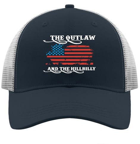 Anceky Outlaw Hillbilly 2024 Flagge Hut Trucker Hut Frauen Trendy Mesh Baseball Cap für den Sommer