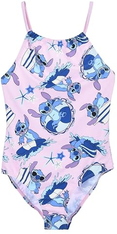 Disney Stitch Maillot de Bain pour Fille, Maillot de Bain Une Pièce pour Enfants et Adolescents, Taille 16 Ans | Rose