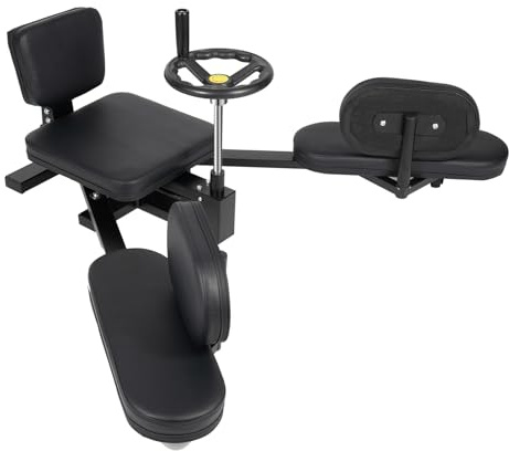 Lårtränare, benspridare 160 cm spännvidd, mekanisk spagattrainer inklusive transporthjul, benpress för hem, fitness-tillbehör, bensträckare, upp till 100 kg