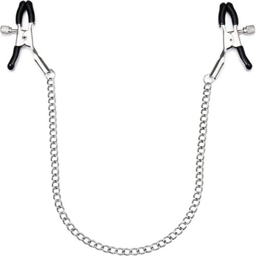 Nipple Clips Clamps for Women/Men Adjustable Pressure Breast Clamps Stainless Steel Non Piercing Nipple Rings Decorative Clip for Pleasure Toys