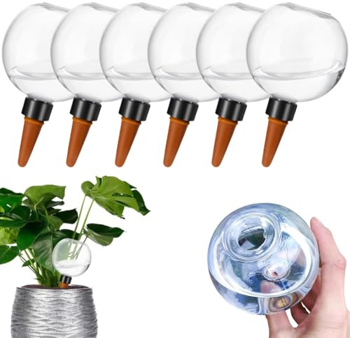 6 stycken självbevattning bevattningskula 500 ml stora bevattningskulor, bevattningskulor för växter, vattendispenser växter, automatisk växtbevattning för hem, balkong, vardagsrum, W