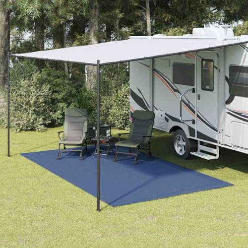 Runheo Tapis de tente bleu 250 x 250 cm en polyester léger accessoire de tente pour camping extérieur avec tapis de tente robuste pour monter et stabiliser lors de la randonnée, festival, plage