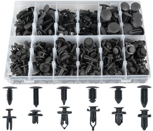 Sunplustrade 240 Pcs Bumper Clips Car Clips Plastic Rivets Fasteners Push Retainer Kit Most Popular Sizes Auto Push Pin Rivets Set for GM Ford Toyota Honda Chrysler