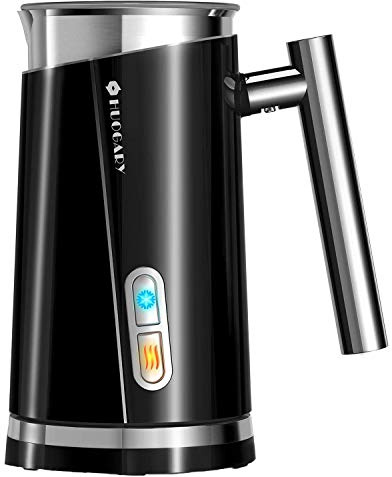 Huogary Milk Frother, Milk Steamer for Milk Foam & Hot Milk(4.5oz/10.5oz), Electric Milk Frother and Warmer for Homemade Coffee, 120V (Black)