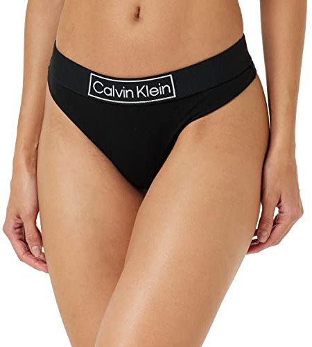 Calvin Klein Damen String Tanga, Schwarz (Black), M