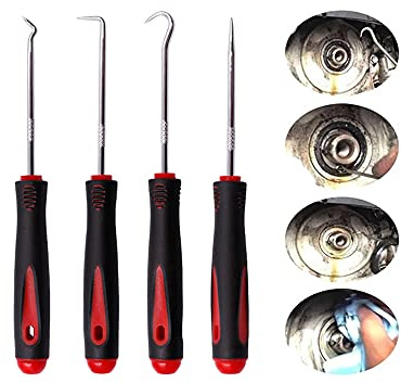 BDHI 4pcs 6.30inch Precision Picks and Hook Set for Car Oil Seal O-Ring Seal Hook Screwdriver Puller Remover(D17-4)