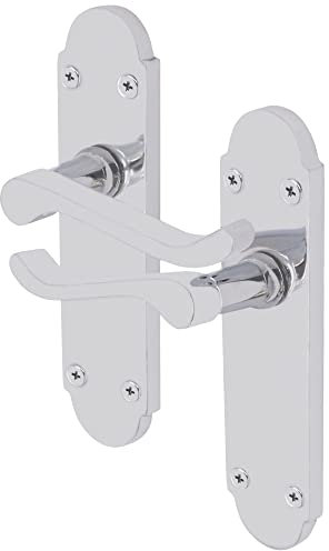 EAI Polished Chrome Door Handles - Victorian Scroll Shaped | 1 Pair of Internal Latch Handles