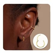 MILACOLATO G23 Titan Creolen für Damen Herren Hypoallergenes Kleine Creolen Gold Piercing Ohr Helix Piercings Knorpel Daith Tragus Septum Piercing Ring 8mm