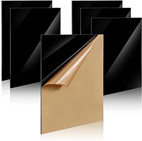 ZESABGE 6 Stück Schwarze Acrylscheiben A4 Acrylglas platten 1mm Zuschneidbare Acryl Kunststoffplatte,Acrylplatten Zuschnitt Nach Mass für DIY Basteln, Malerei, Heimdekoration etc
