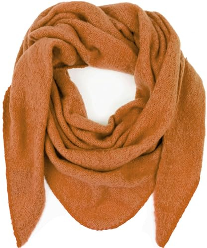 Gloop Écharpe triangulaire en tricot pour femme et fille - Douillet et réutilisable - Sans griffer la peau, Orange foncé., taille unique