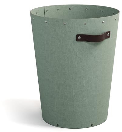 BIGSO ARIES Papierkorb für Büros – Mülleimer mit Ledergriff für moderne Einrichtungen – Büromülleimer aus recycelter Faserplatte – mintgrün