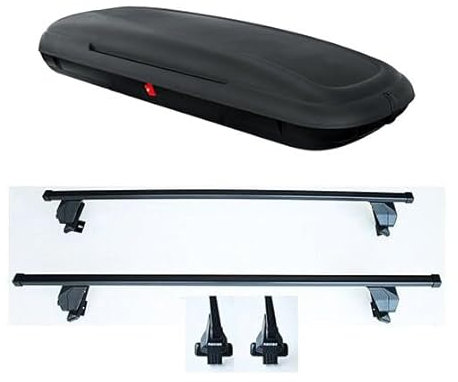 KIT BOX Baule da tetto Auto COMPATIBILE con VW Golf VIII 8 prodotte dal 2019 in poi KIT con Barre Portatutto MISURA BOX cm. 200 x 38 x 79-60133 - DLKIT48G - M12680000