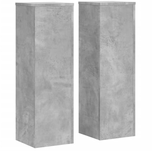 vidaXL Soportes de plantas 2 uds madera gris hormigón 25x25x80 cm