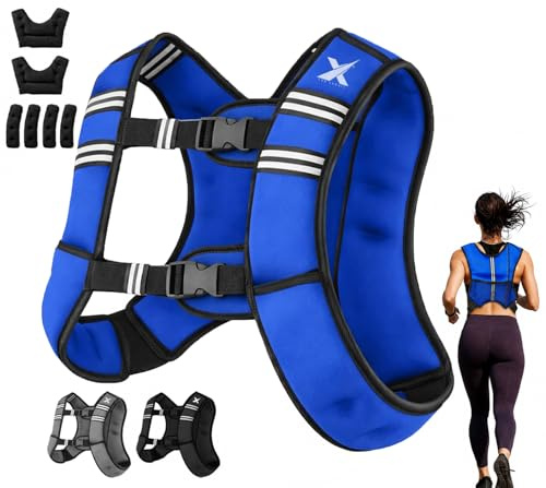 Xn8 Adjustable Weighted Vest with Removable 3.5/5/8/10kg Weights, Neoprene Weight Vest for Men & Women, Running, Walking, Rucking, Bodyweight Strength Training, Gym, Home Workout & Calisthenics