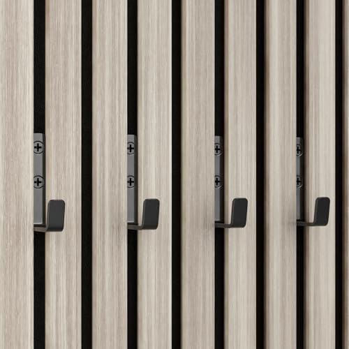 WWMH Lot de 4 Crochet pour Panneau Acoustique Mural, Crochet à Visser pour Panneau Mural Acoustique, 13 mm Wide Noir Matériaux Métalliques
