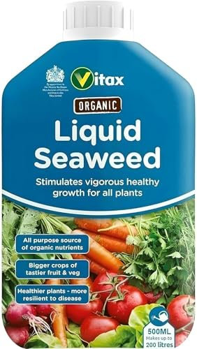 Vitax Organic Liquid Seaweed Fertilizer – All-Natural Concentrated Plant Nutrient for Flowers, Vegetables, Shrubs & Trees – Boosts Growth, Resilience & Yields (500ml)